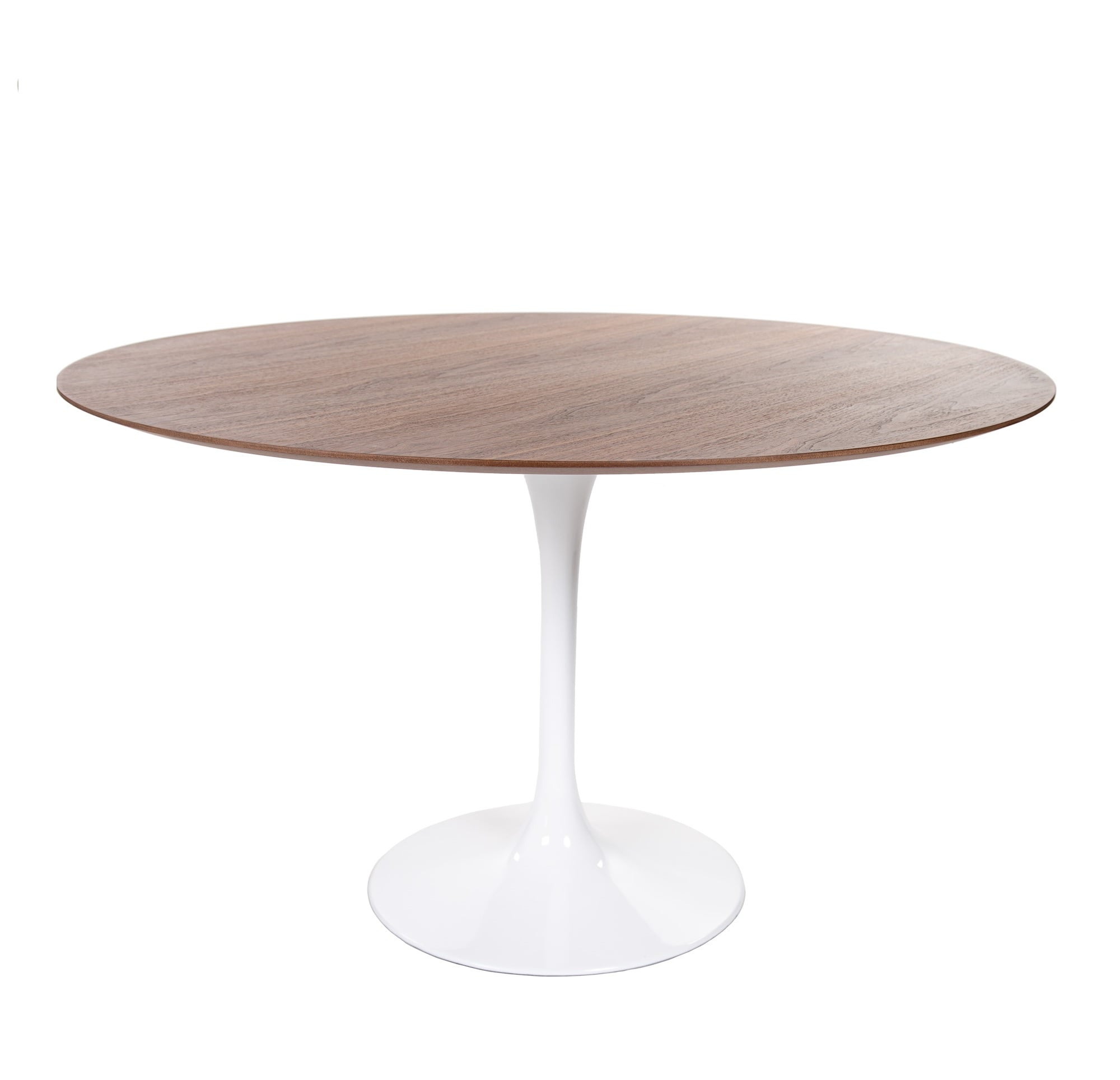 Eero Saarinen style, Tavolo da pranzo Tabella del tulipano 120 centimetri Top noce Base bianca