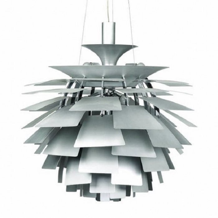 Poul Henningsen style, Luce pendente lampada Carciofo 56cm Alluminio