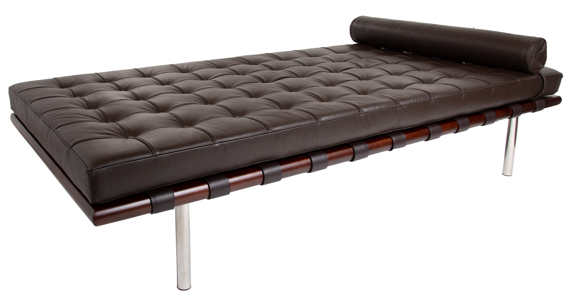 Ludwig Mies vd Rohe style, Daybed Barcelona Pavillion Marrone Scuro