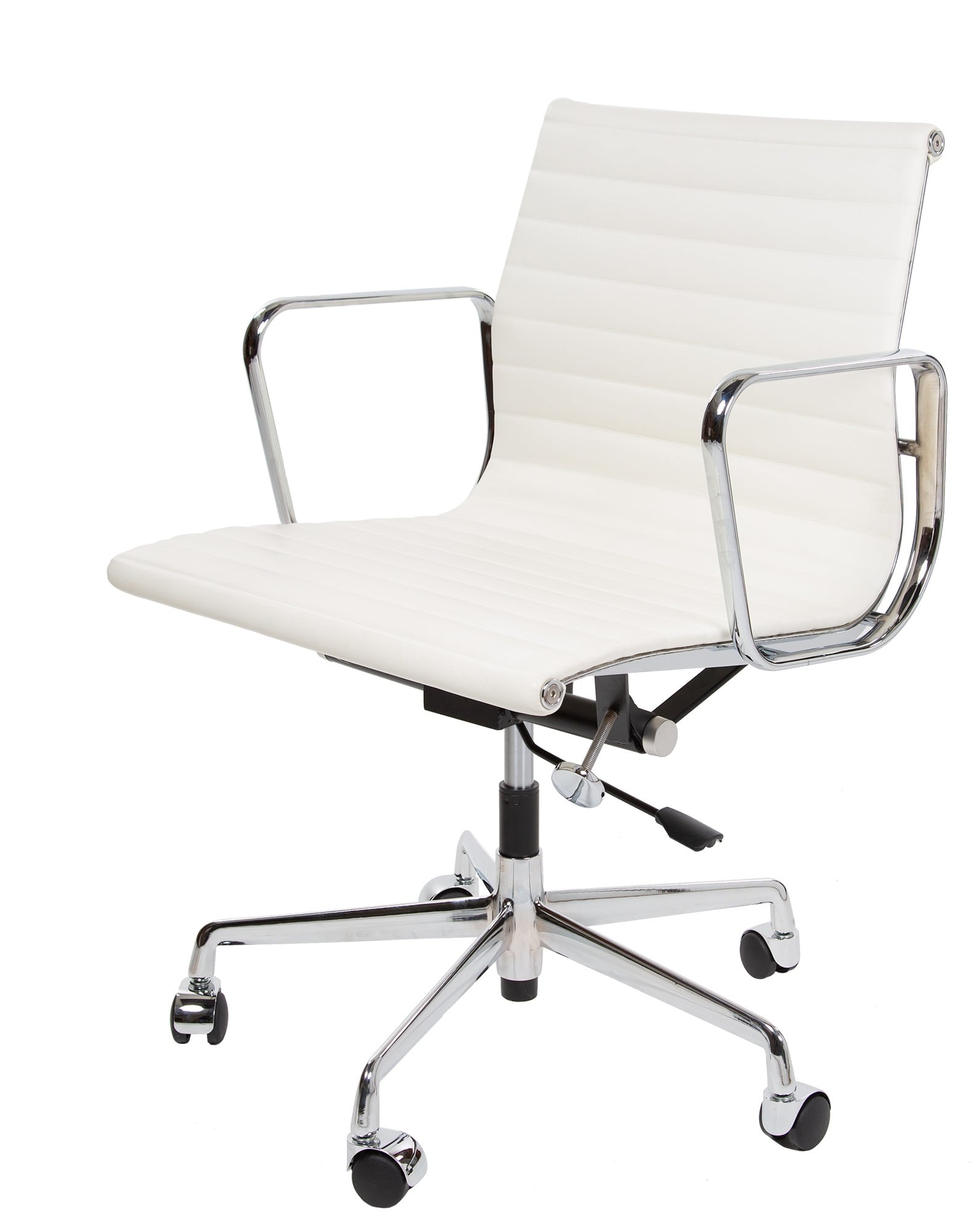 Charles Eames style, Sedia da ufficio EA117 pelle crema