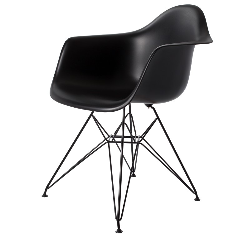 Charles Eames style, Sedia da pranzo DAR Base nera PP nero