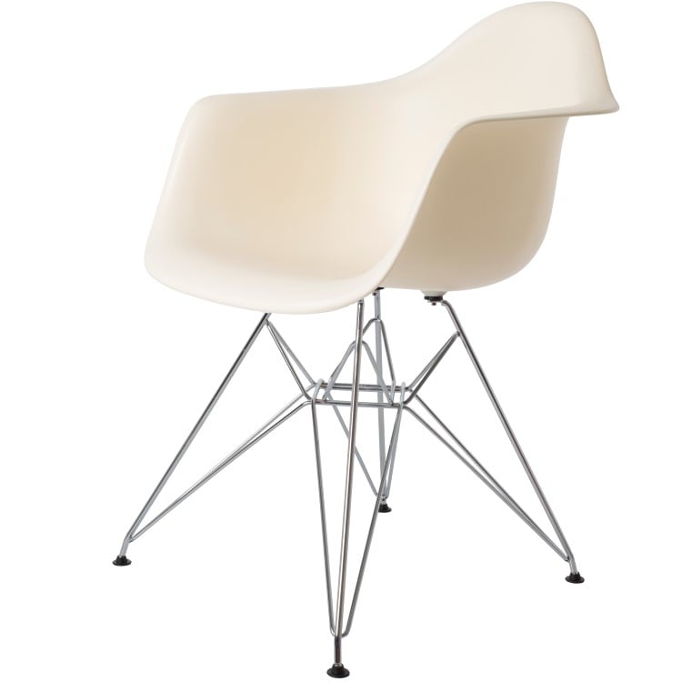 Charles Eames style, Sedia da pranzo DAR crema PP