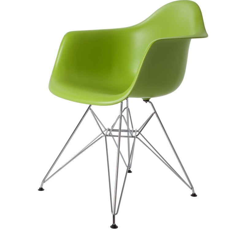 Charles Eames style, Sedia da pranzo DAR verde PP