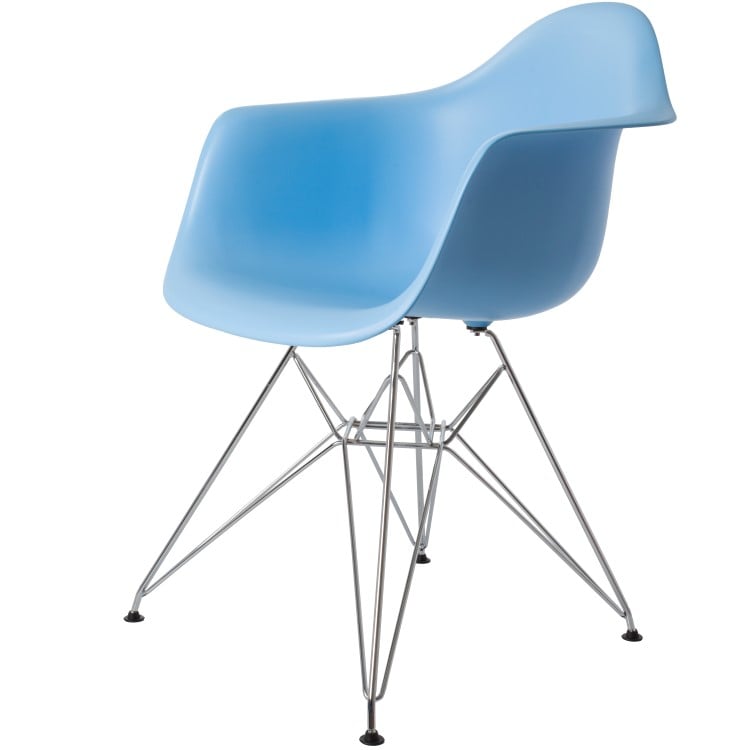 Charles Eames style, Sedia da pranzo DAR PP azzurro