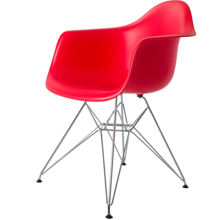 Charles Eames style, Sedia da pranzo DAR rosso PP