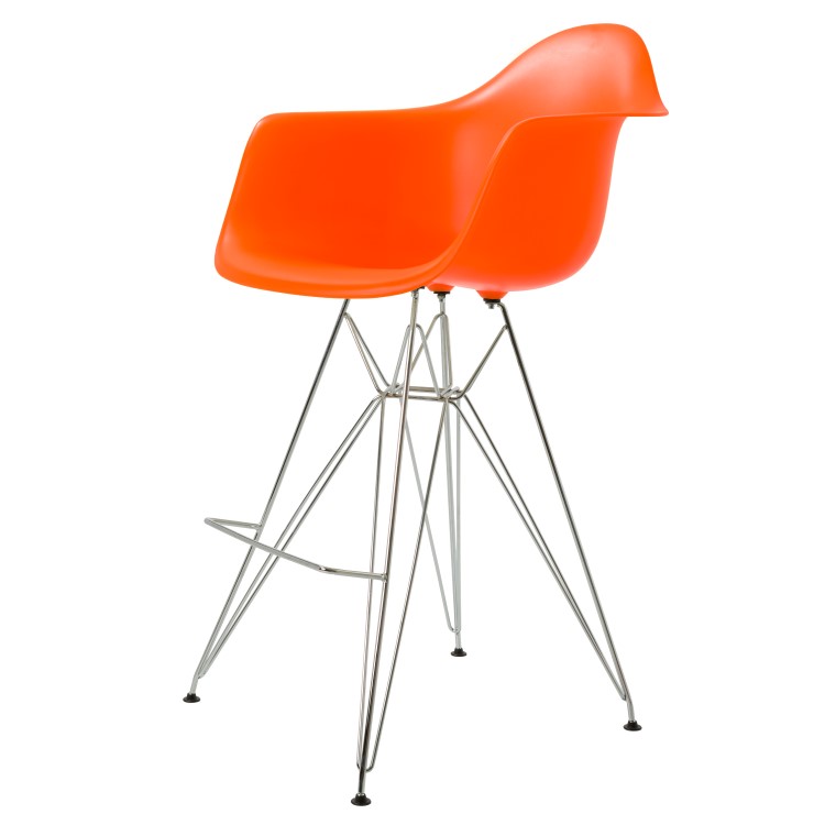 Charles Eames style, Seggiola da bar DAR arancione PP