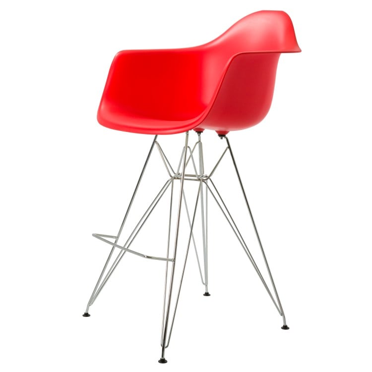 Charles Eames style, Seggiola da bar DAR rosso PP