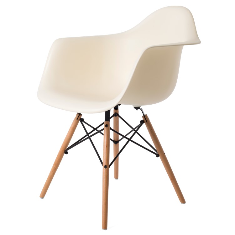 Charles Eames style, Sedia da pranzo DAW crema PP
