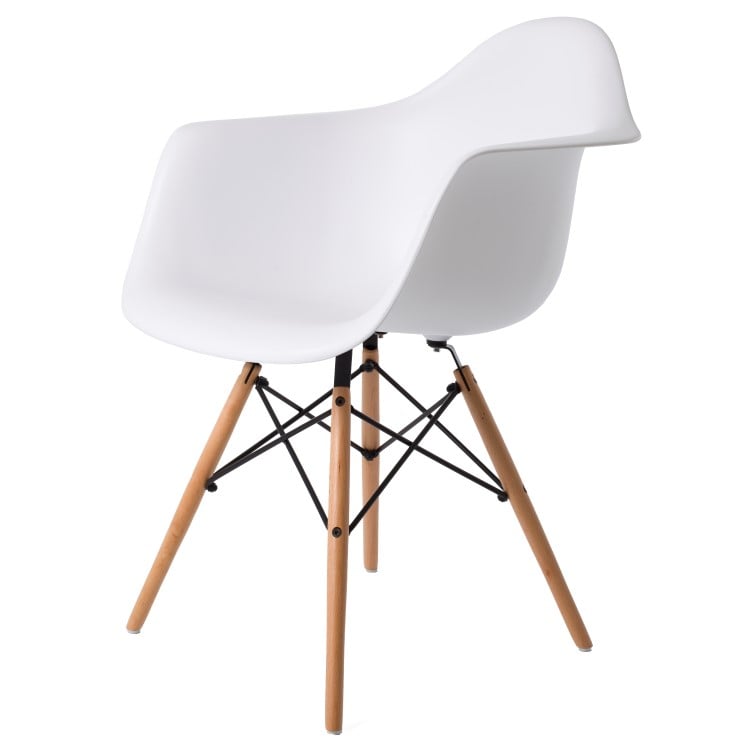 Charles Eames style, Sedia da pranzo DAW bianco PP