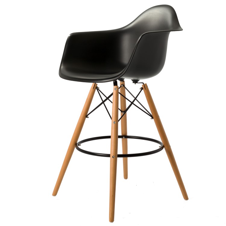 Charles Eames style, Seggiola da bar DAW sgabello PP nero