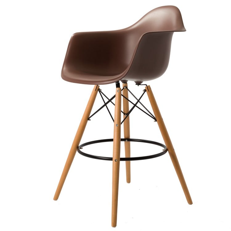 Charles Eames style, Seggiola da bar DAW marrone PP
