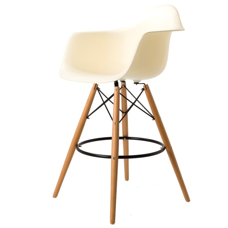Charles Eames style, Seggiola da bar DAW sgabello crema PP