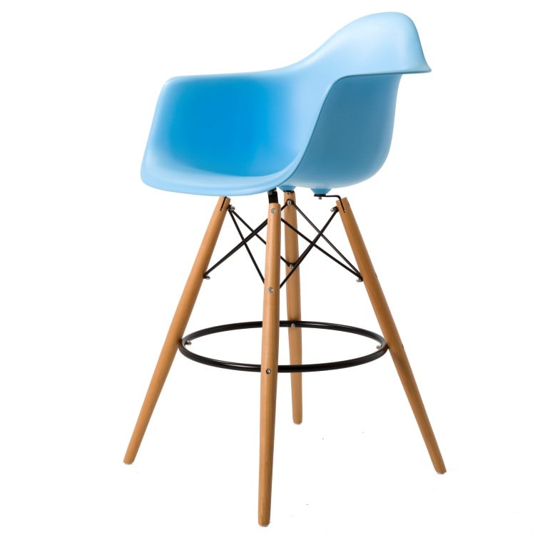 Charles Eames style, Seggiola da bar DAW sgabello PP azzurro