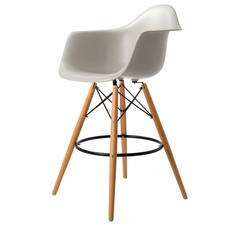 Charles Eames style, Seggiola da bar DAW PP grigio chiaro