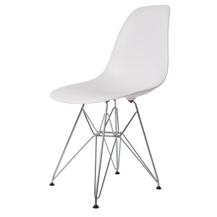 Charles Eames style, Sedia da pranzo DSR Opaco bianco PP