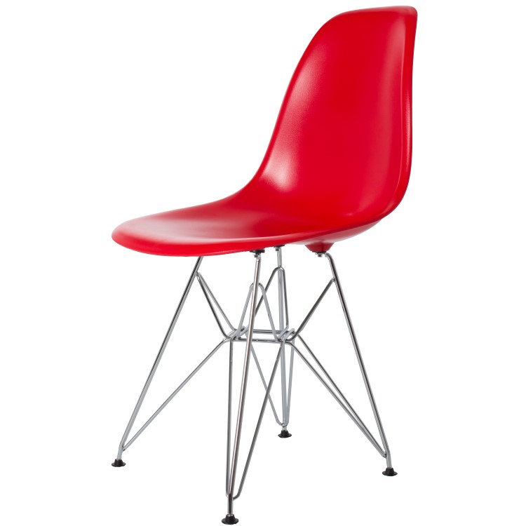 Charles Eames style, Sedia da pranzo DSR ABS rosso