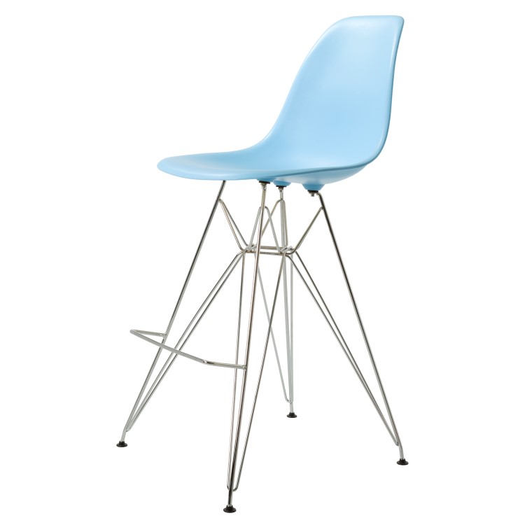Charles Eames style, Seggiola da bar DSR Opaco PP azzurro