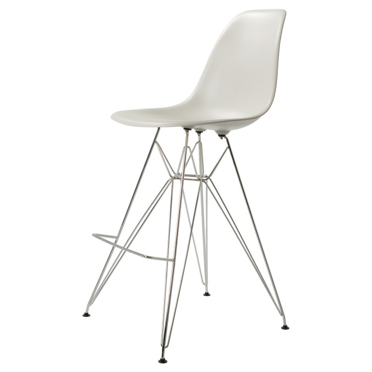 Charles Eames style, Seggiola da bar DSR Opaco PP grigio chiaro