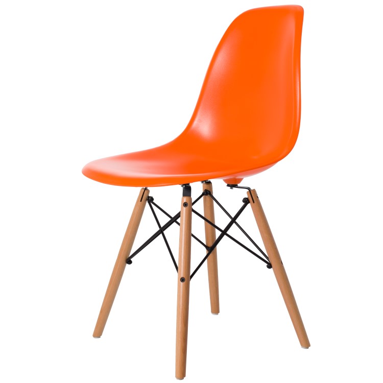Charles Eames style, Sedia da pranzo DSW ABS arancione