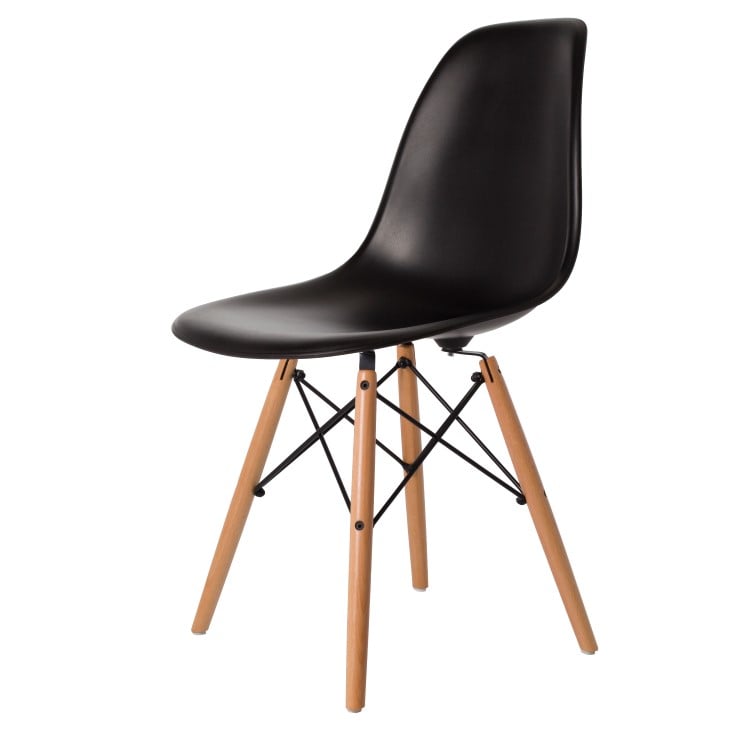 Charles Eames style, Sedia da pranzo DSW Opaco PP nero