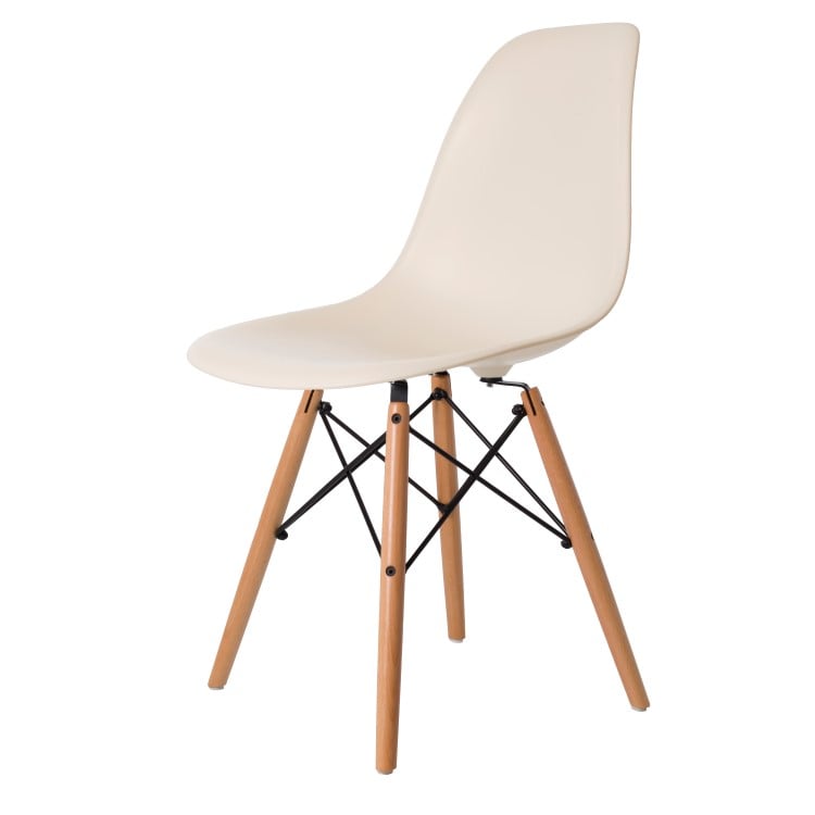 Charles Eames style, Sedia da pranzo DSW Opaco crema PP