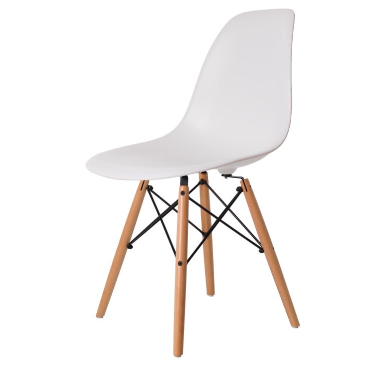 Charles Eames style, Sedia da pranzo DSW Opaco bianco PP