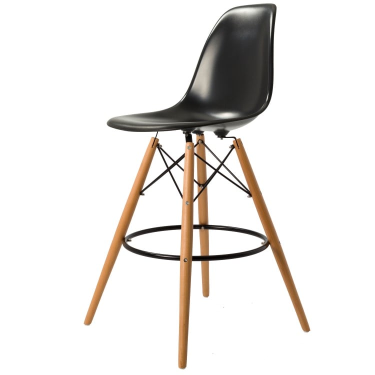 Charles Eames style, Seggiola da bar DSW sgabello ABS nero