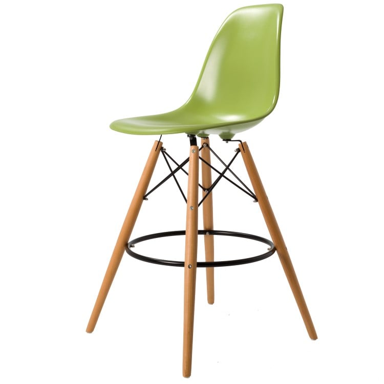 Charles Eames style, Seggiola da bar DSW sgabello ABS verde