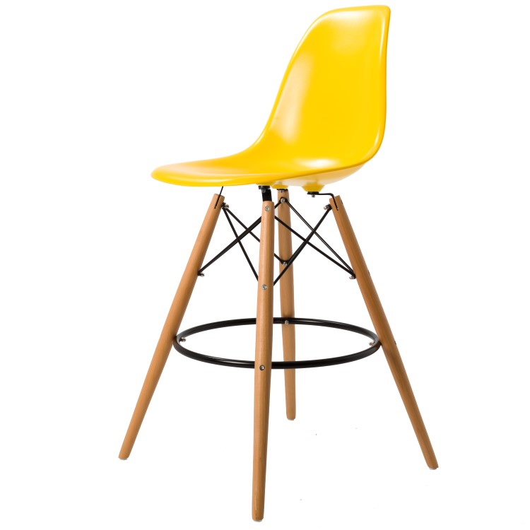 Charles Eames style, Seggiola da bar DSW sgabello ABS gialla
