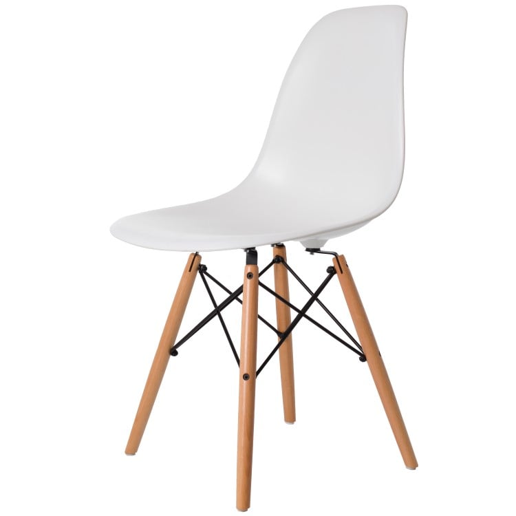 Charles Eames style, Sedia da pranzo DSW ABS bianco