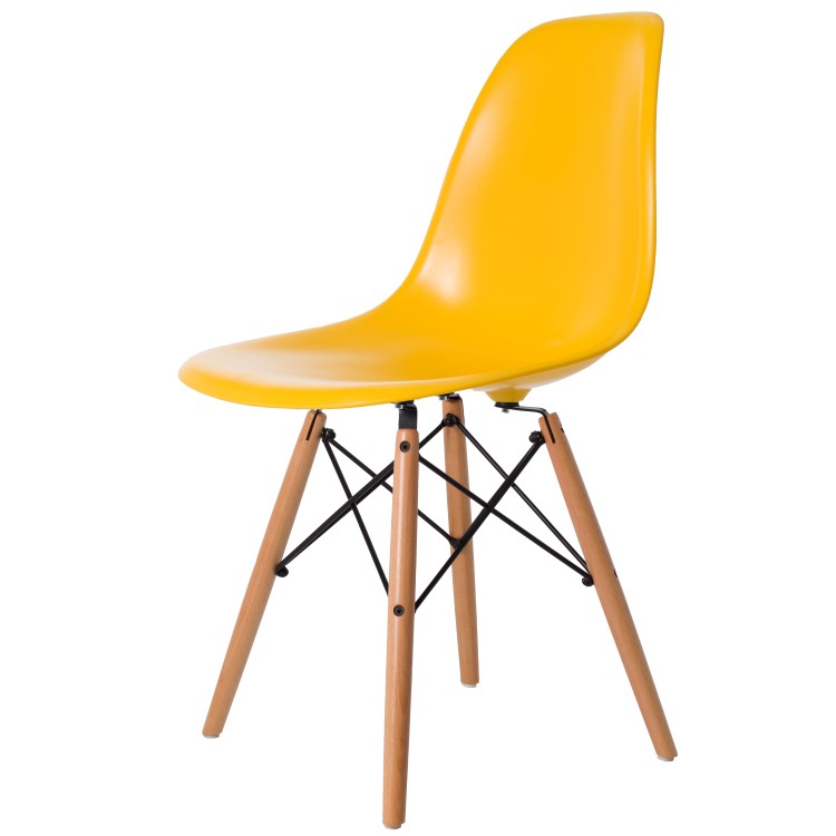Charles Eames style, Sedia da pranzo DSW ABS gialla