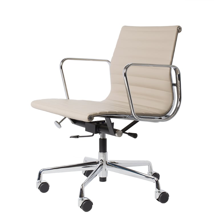 Charles Eames style, Sedia da ufficio EA117 pelle grigio