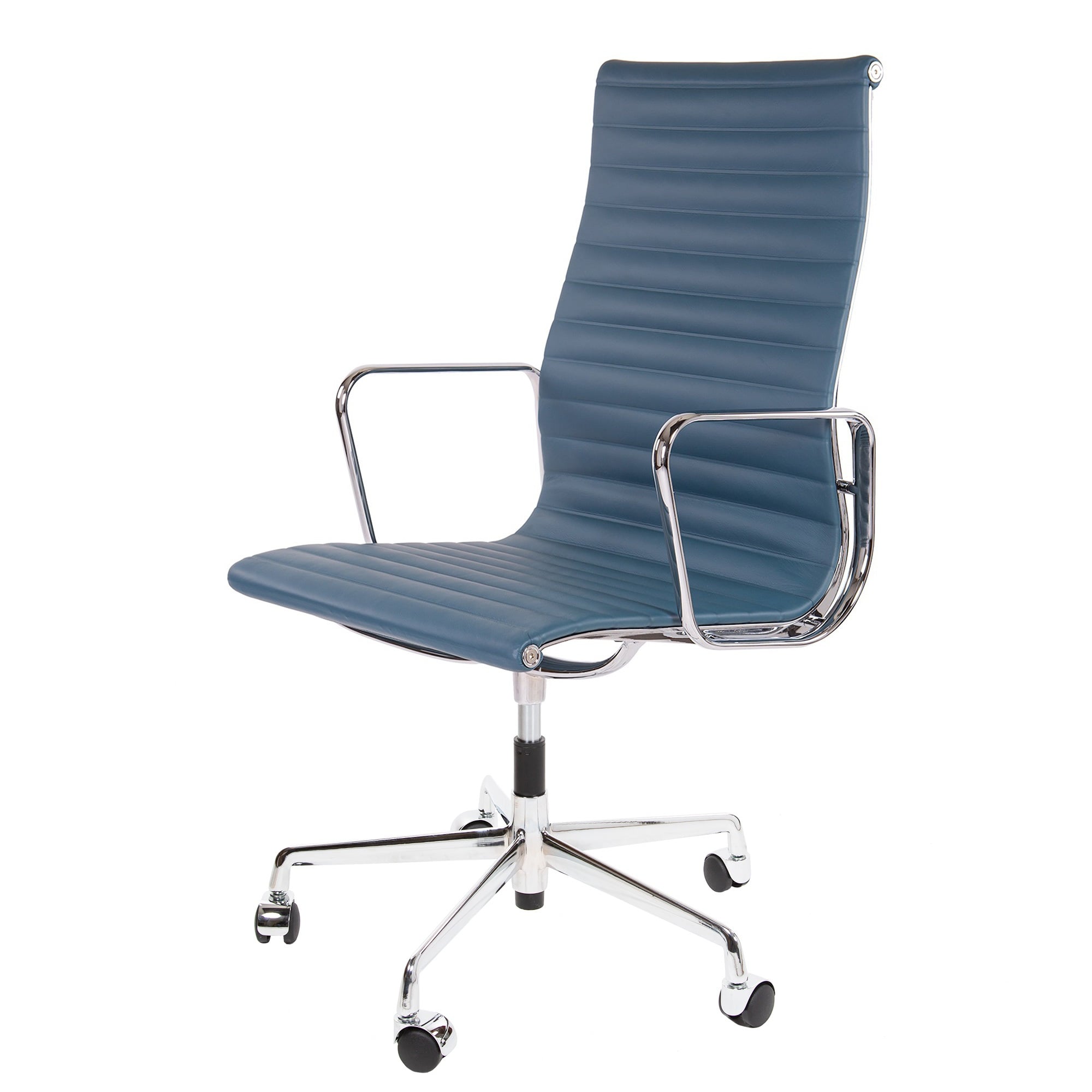 Charles Eames style, Sedia da ufficio EA119 pelle blu
