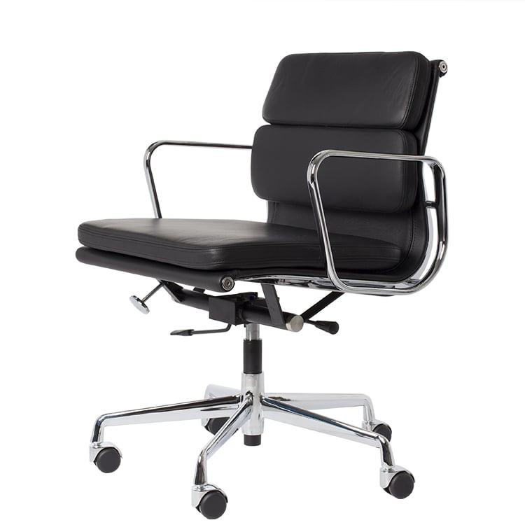 Charles Eames style, Sedia da ufficio EA217 pelle Nero
