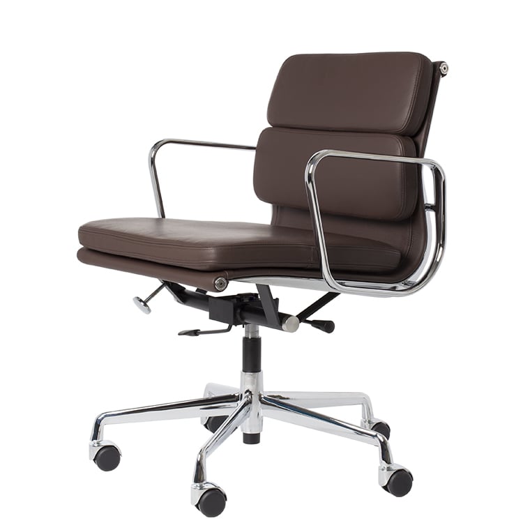 Charles Eames style, Sedia da ufficio EA217 pelle Marrone