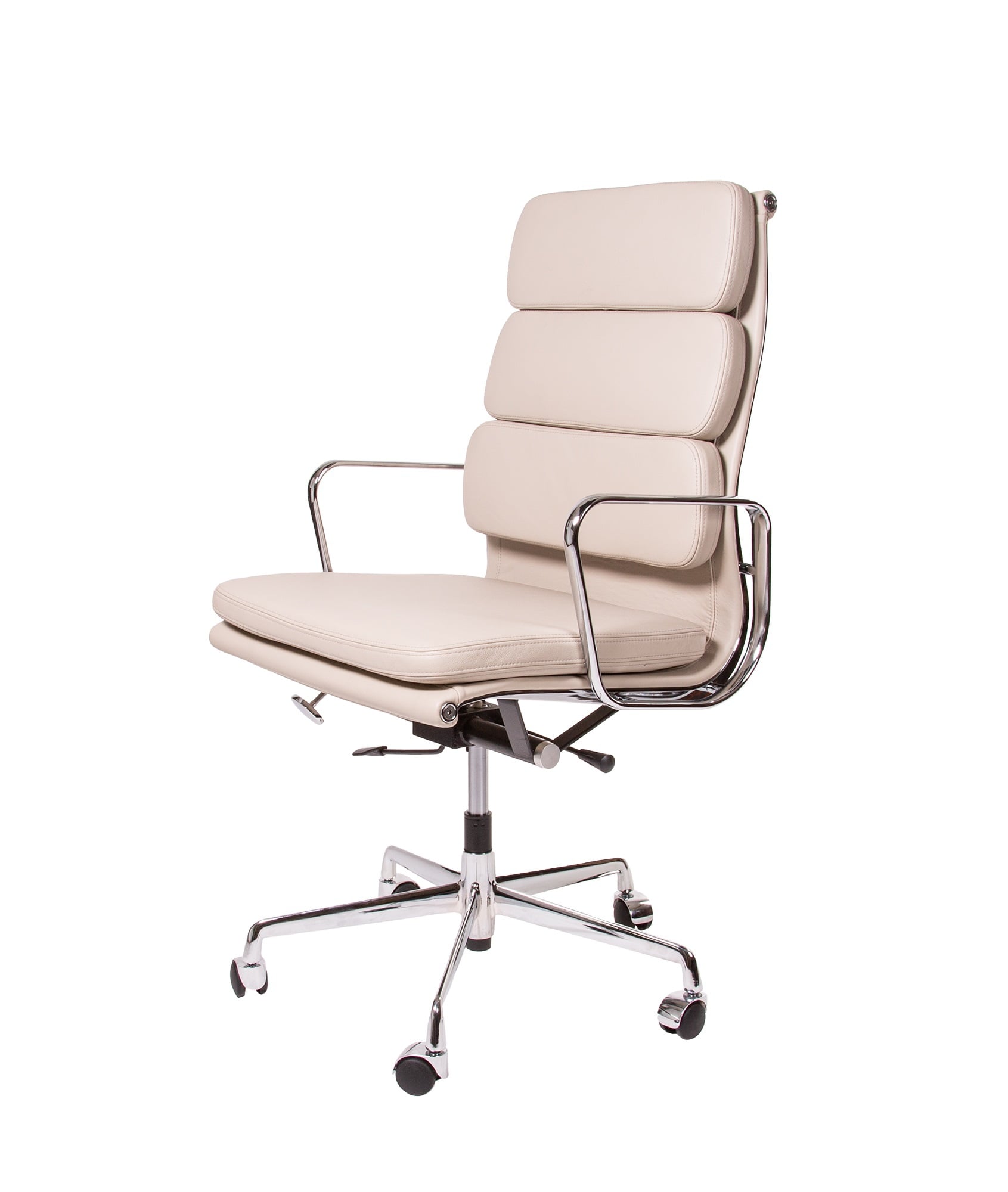 Charles Eames style, Poltrona direzionale EA219 pelle grigio