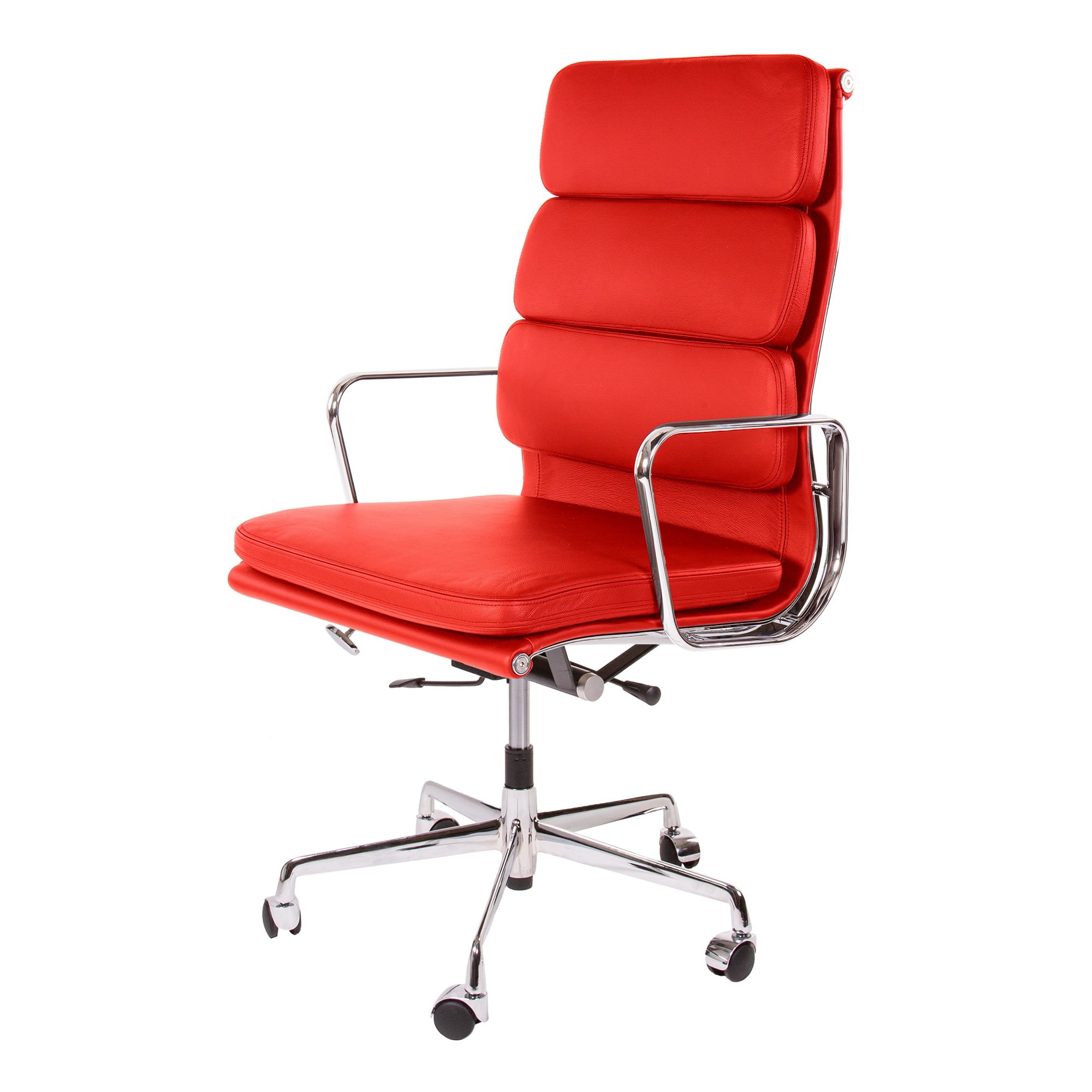 Charles Eames style, Poltrona direzionale EA219 pelle rosso