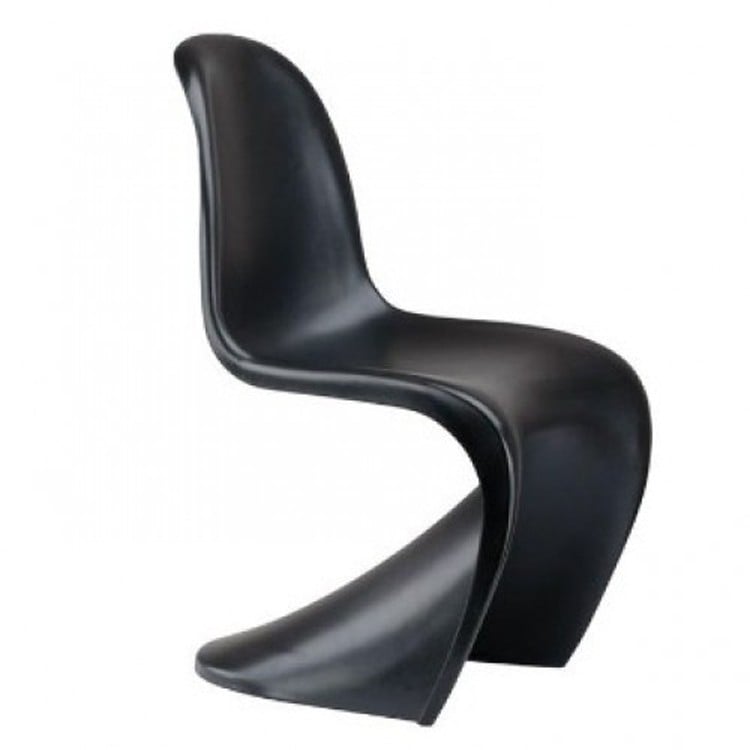 Verner Panton style, Sedia da pranzo sedia Panton Opaco PP nero