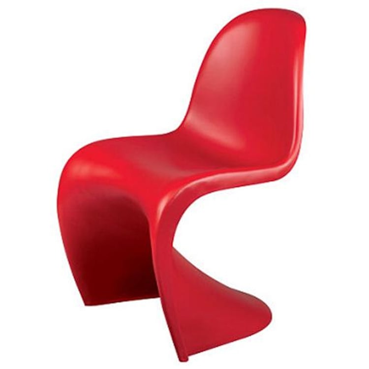 Verner Panton style, Sedia da pranzo sedia Panton Opaco rosso PP