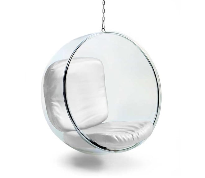Eero Aarnio style, Poltrona Bubble chair trasparente chiaro