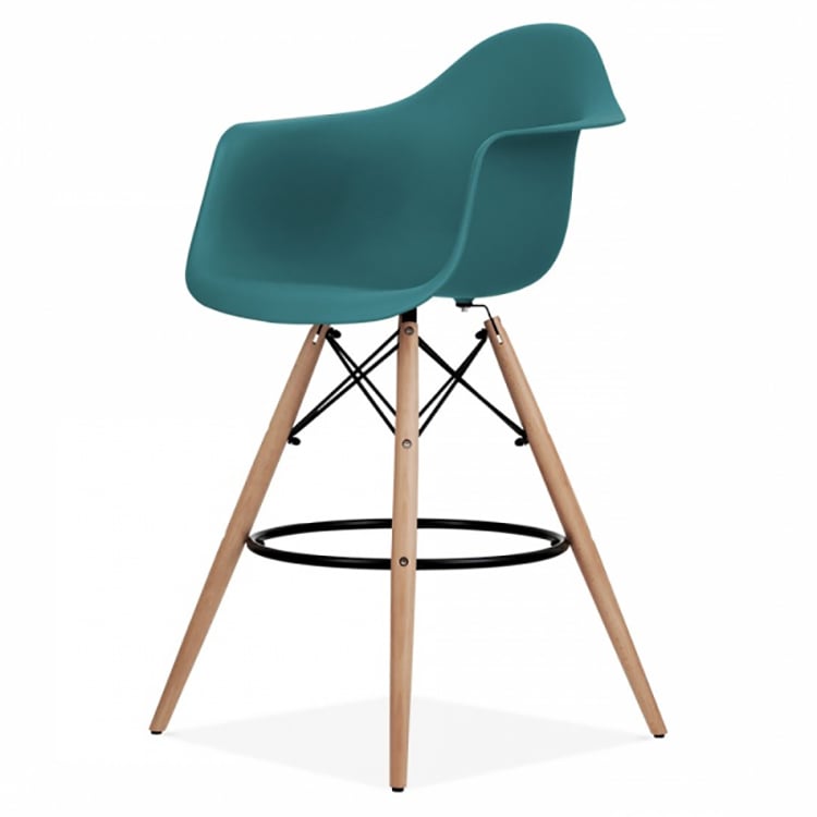 Charles Eames style, Seggiola da bar DAW sgabello PP blu oceano