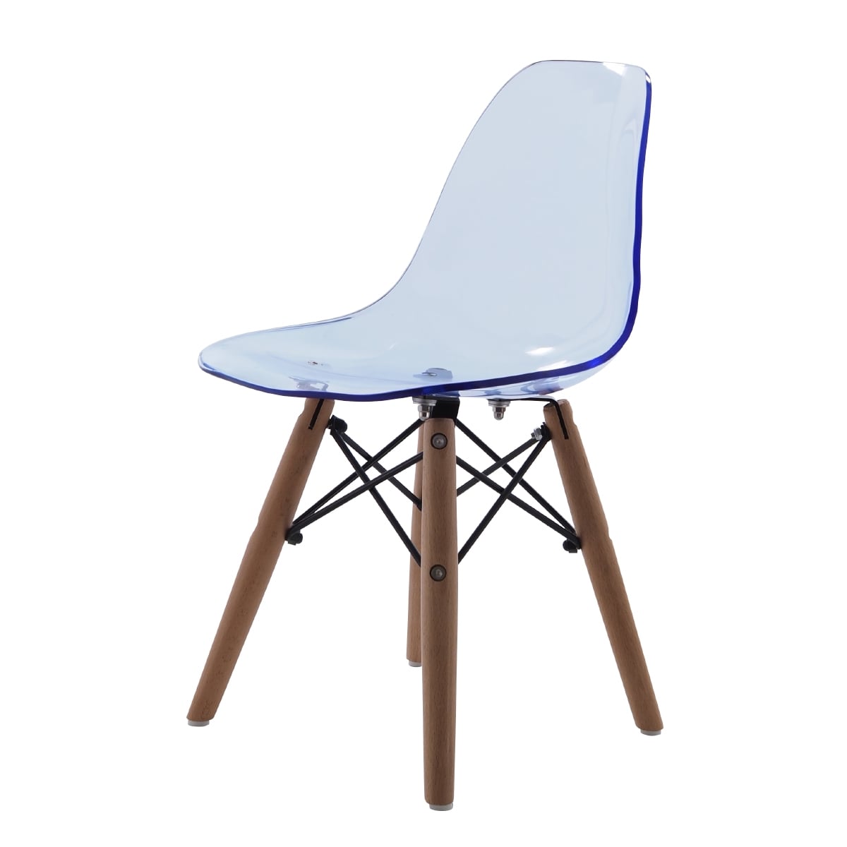 Charles Eames style, Il seggiolino DSW Junior blu trasparente