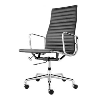 Charles Eames style, Sedia da ufficio EA119 pelle Nero