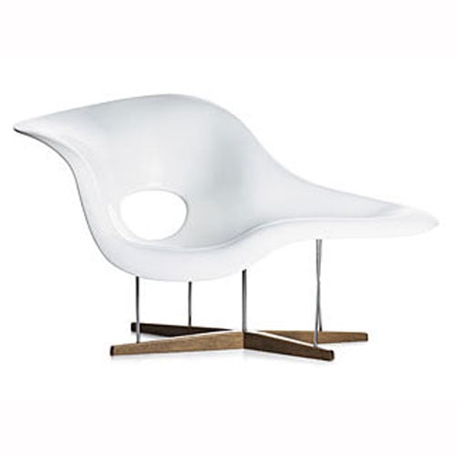 Charles Eames style, Poltrona Sedia La Chaise bianca