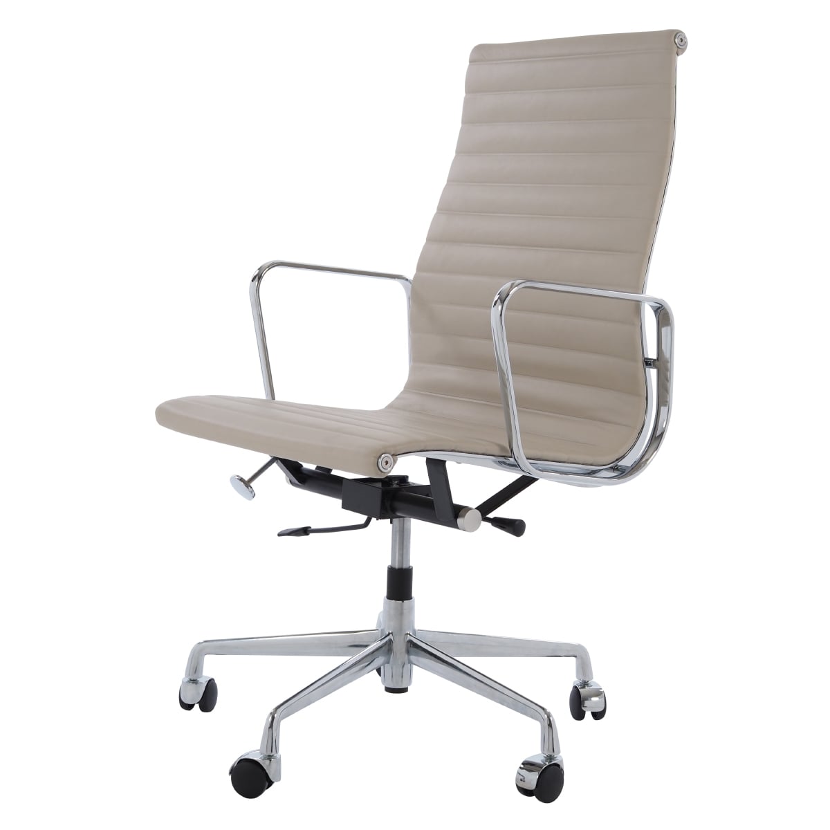 Charles Eames style, Sedia da ufficio EA119 pelle grigio