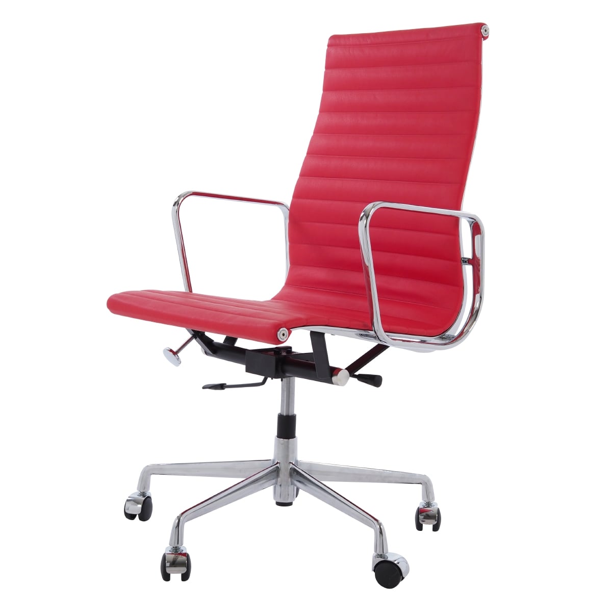 Charles Eames style, Sedia da ufficio EA119 pelle rosso
