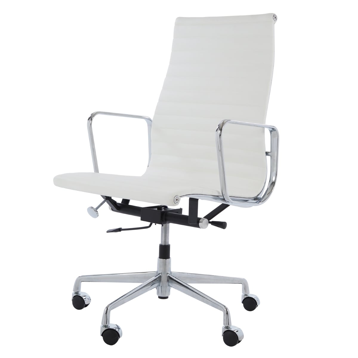 Charles Eames style, Sedia da ufficio EA119 pelle bianca