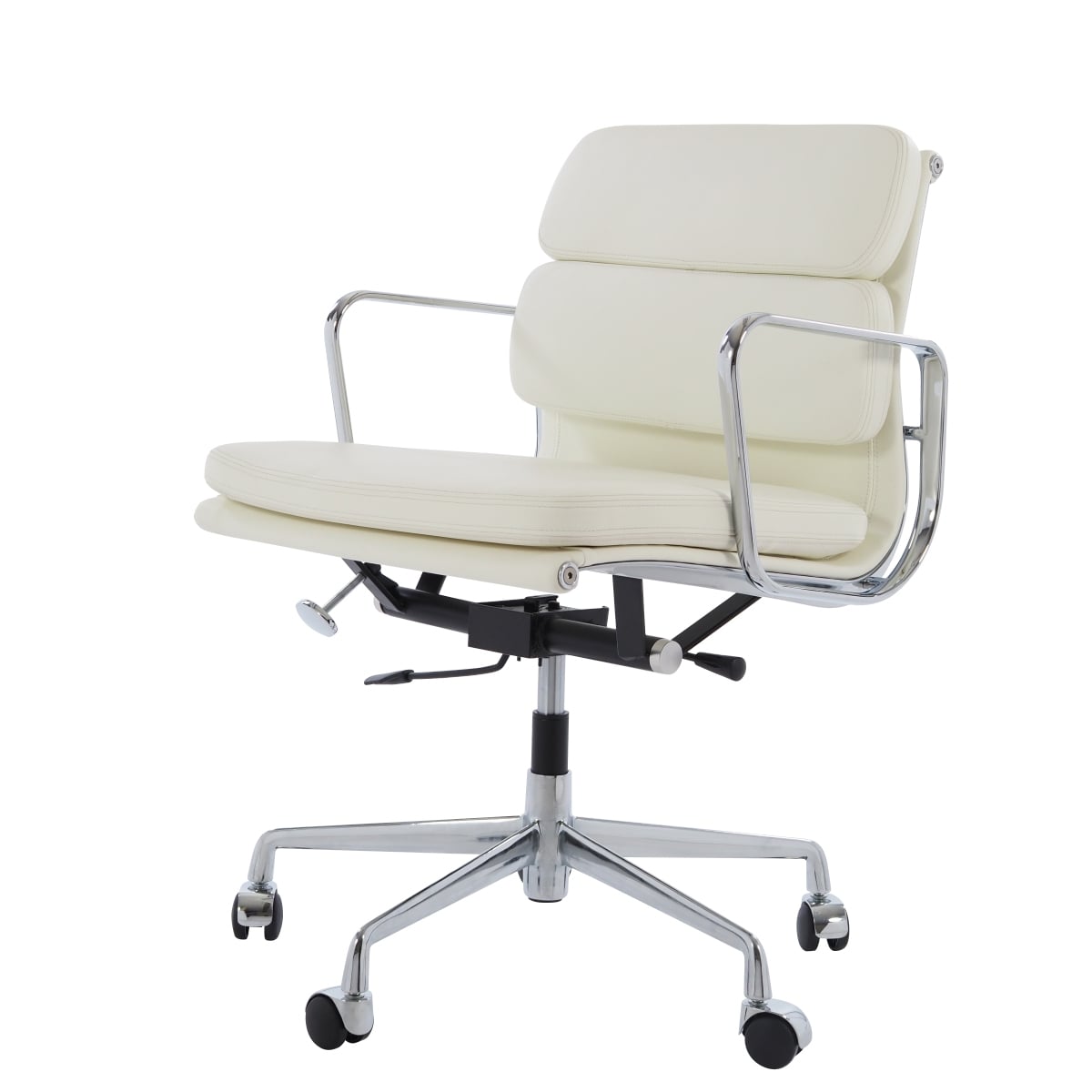 Charles Eames style, Sedia da ufficio EA217 pelle crema