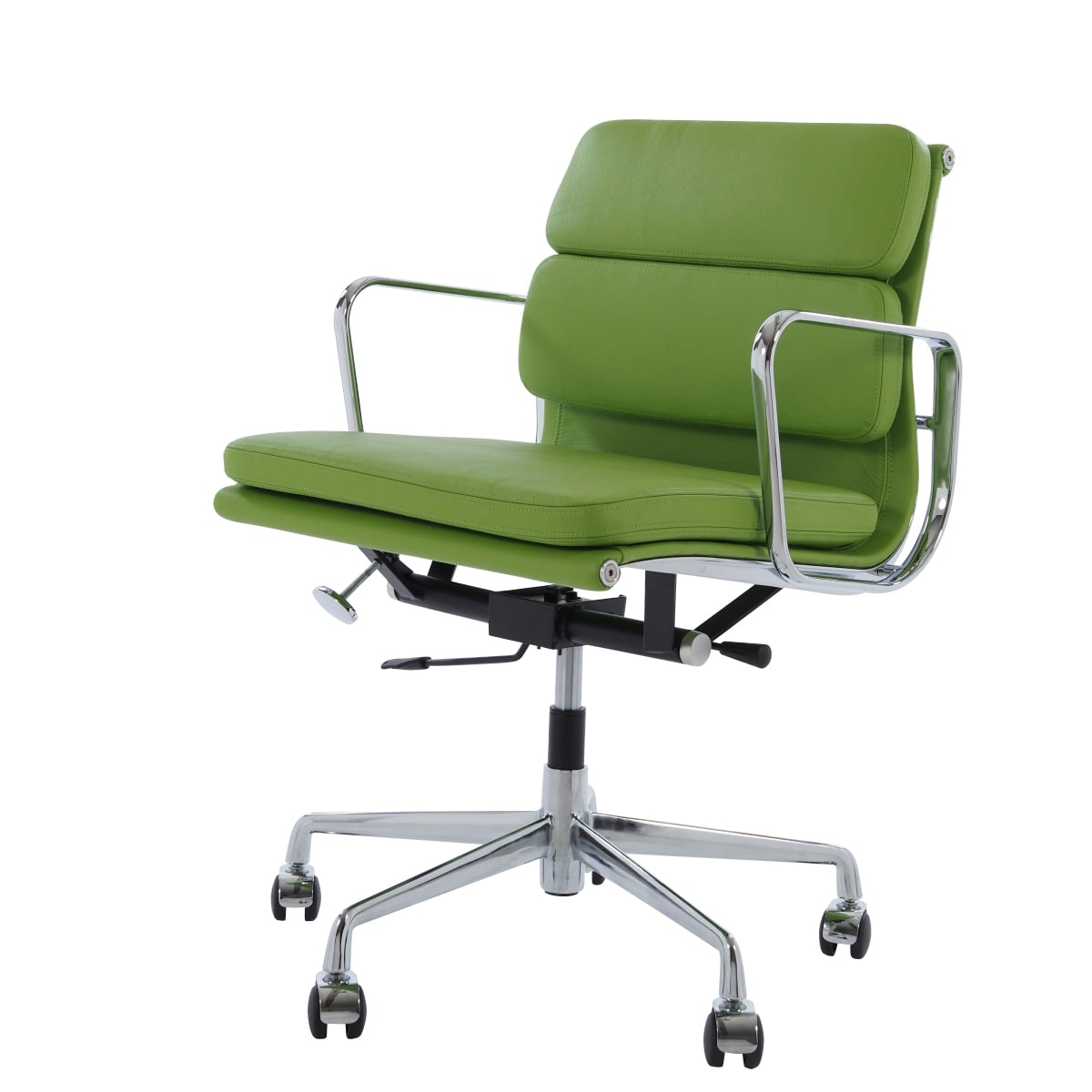 Charles Eames style, Sedia da ufficio EA217 pelle verde