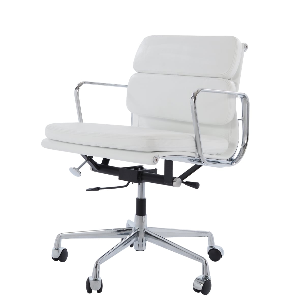 Charles Eames style, Sedia da ufficio EA217 pelle bianca